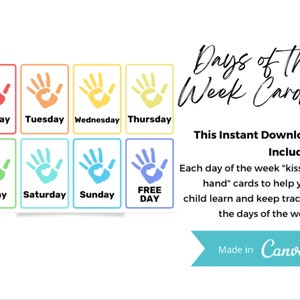Kids Days of the Week Cards