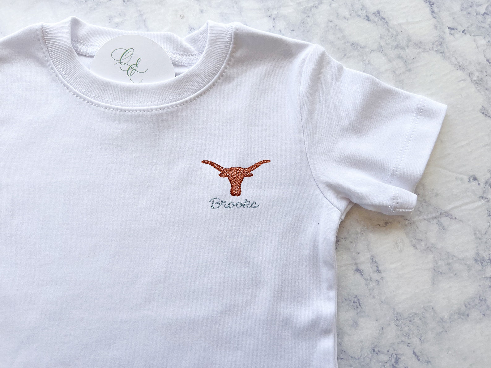 Longhorn Custom Embroidery Tshirt for Baby, Toddler, Kids Etsy