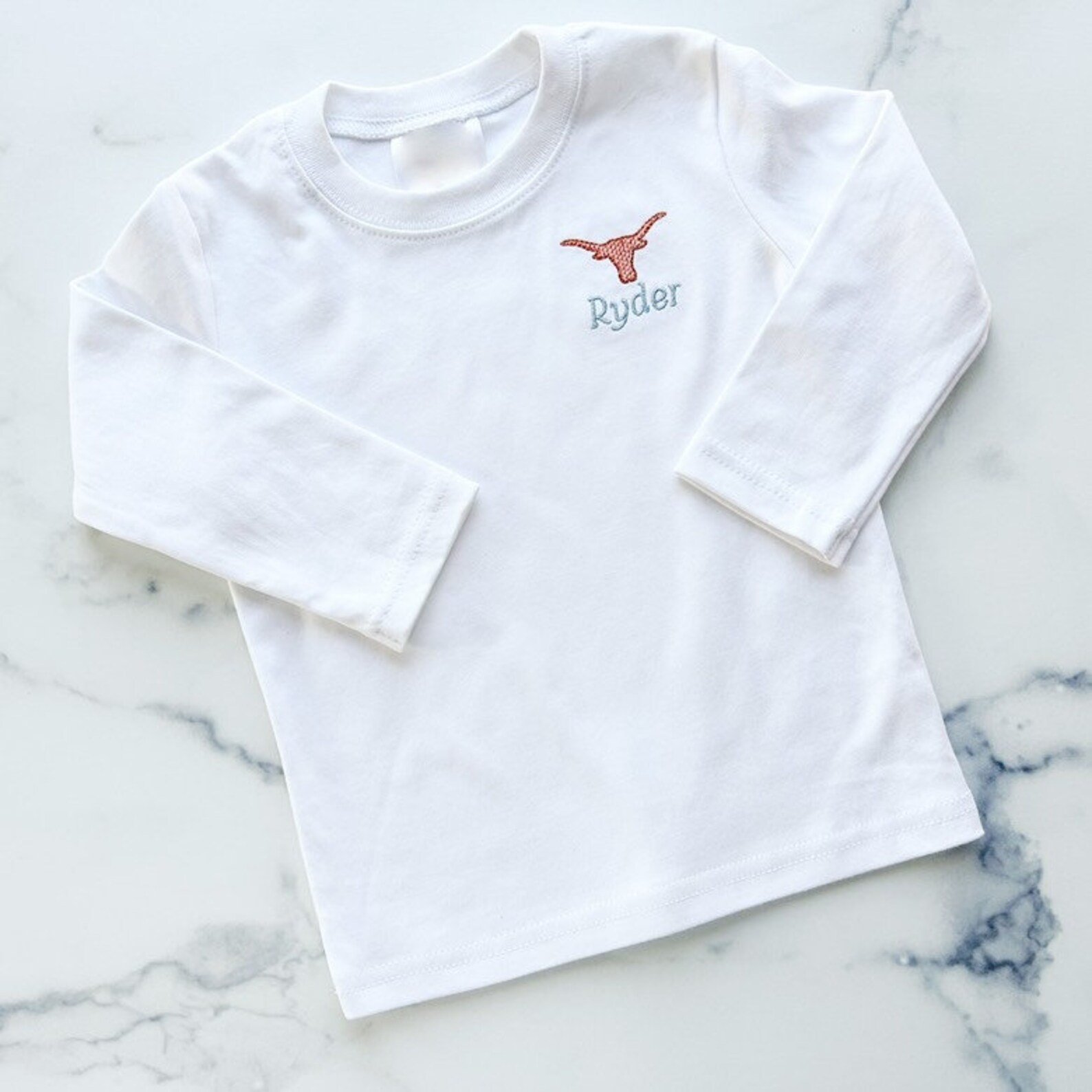 Longhorn Custom Embroidery Tshirt for Baby, Toddler, Kids Etsy