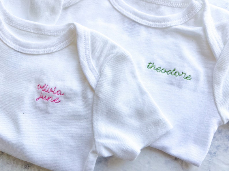 Embroidered Bodysuit for Baby Girl or Boy image 1