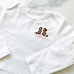 Boots Embroidered Bodysuit for Baby Boy or Girl