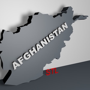 STL kaart Afghanistan voor 3D-printen