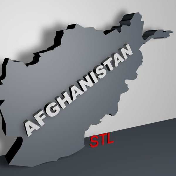 Afghanistan Map STL for 3D Printing