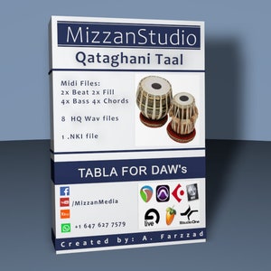 Qataghani Tabla-samples VST-plugin med Midi-variation och högkvalitativ Wav-fil