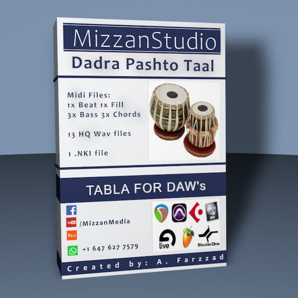 Dadra Pashto Tabla VST Plugin with Midi Variation and High Quality Wav file