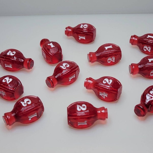 D4 Potion Bottle Dice perfect for use in healing potions, fantasy ttrpg, dnd potion of healing prop, 3d printed dice