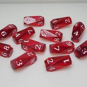 D8 Dice, Unique Facet Shaped, fantasy dnd prop, great for use in spell and potion props, 3d printed dice