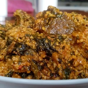 Delicious Egusi Soup, Freshly Cooked Egusi Soup+Meats+Fish, 2 litres of Efo Elegusi, Ice Packs Included, Free Postage