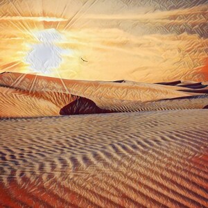 Watercolor Art - Desert - Sun - Sky