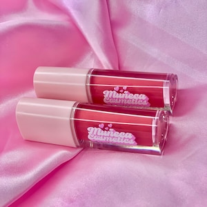 Rose natural lip gloss, pink lip gloss, vegan lip gloss, clear lip gloss, rose, gift for her, cruelty free lip gloss, hydrating lip gloss