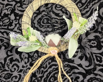 Lavender cotton wreath.