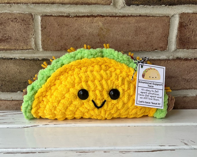 Emotional Support Taco, Crocheted Taco Plush, Gift for Taco Lover, Taco