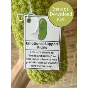 AFDRUKBARE emotionele steun augurk tags, mini augurk patroon, display tags voor handgemaakte gehaakte augurken, positieve augurk markt hang tags