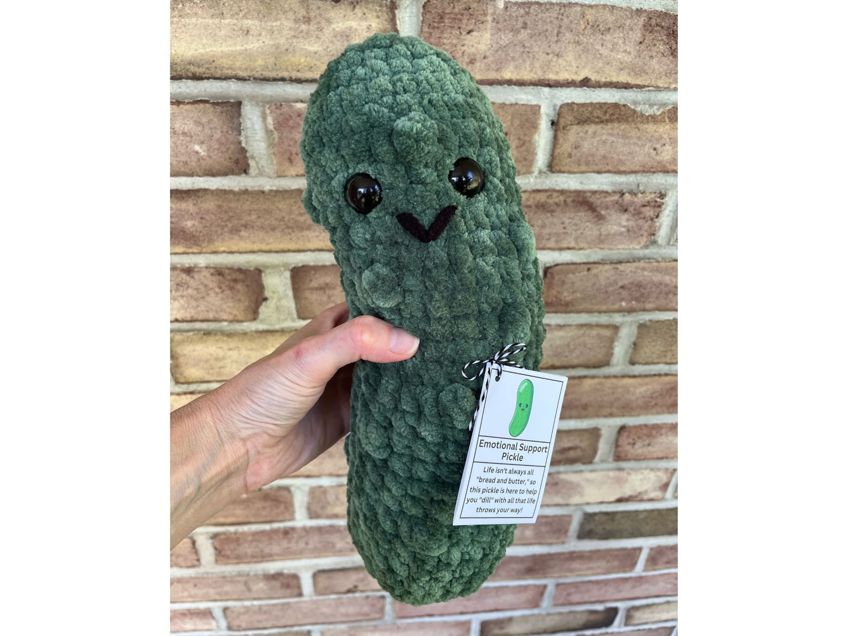  Positive Potato Emotional Support Pickle Crochet -Funny Pickle  Gifts Emotional Support Plush, Stuffed Pickle Plush Toy Cucumber Knitting  Doll, Inspirational Potato, Friend Gifts for Women (C) : Toys & Games