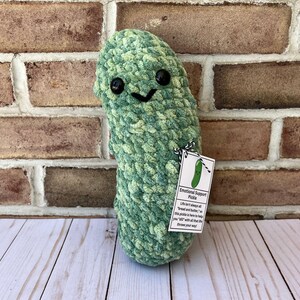 Emotional Support Pickle, Crocheted Pickle Plush, Gift for Pickle Lover, Pickle Stuffed Toy, Amigurumi Pickle Plushie, Stuffed Pickle