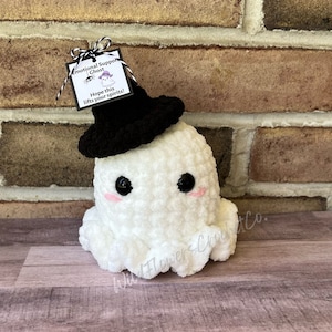 Emotional Support Ghost, Crocheted Ghost Plush, Halloween Decor, Ghost Stuffed Toy, Amigurumi Ghost Plushie, Stuffed Ghost, Support Plushie