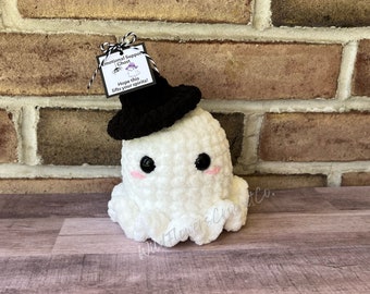 Emotional Support Ghost, Crocheted Ghost Plush, Halloween Decor, Ghost Stuffed Toy, Amigurumi Ghost Plushie, Stuffed Ghost, Support Plushie