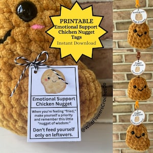  tinysiry Funny Emotional Support Nuggets Plush,Vibrant