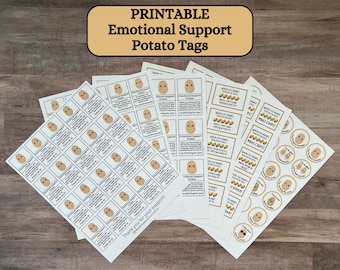 Etiquetas de papa de apoyo emocional IMPRIMIBLES, Exhibición para papas de ganchillo, Signos de papa de punto, Etiquetas de regalo de papa, Etiquetas de papa, PDF digital