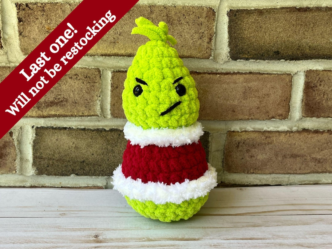 Crocheted Mr. Mean Plush, Mr. Meanie Toy, Christmas Plush Decor ...