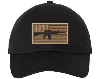 American Flag with M4 Embroidered Hat