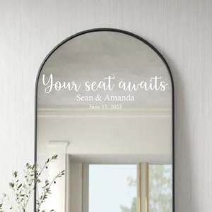 Your Seat Awaits Wedding Mirror Decal, Our Favorite People Wedding Sign Decal Wedding Decor, DIY Wedding Decals, Welcome Wedding Decal