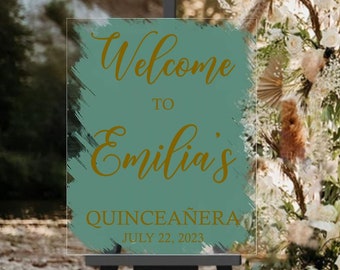 Personalized Quinceanera Welcome Sign Decal – Modern Vinyl Sticker