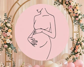 Pregnant Woman Decal - Baby Shower Sign, Modern Silhouette