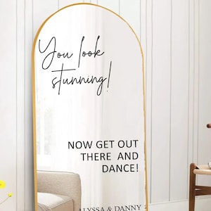 You Look Stunning wedding Mirror Decal - Custom Selfie Mirror Decal for Wedding Entry Sign Decal Wedding Welcome