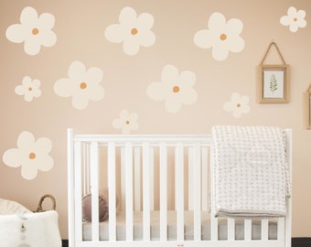 Large Daisy Wall Decals - Boho Nursery Decor, Repositionable
