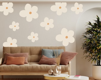 Large Daisy Wall Decal Stickers - Nursery Decor - Flower Wall Decals - Repositionable - Kids Room Peel And Stick Wall Stickers Boho Decor
