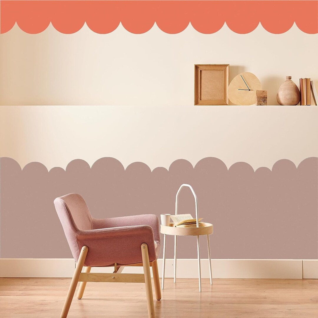 Scallop Edge Stencil Wall Decal Removable Wall Stencil Etsy