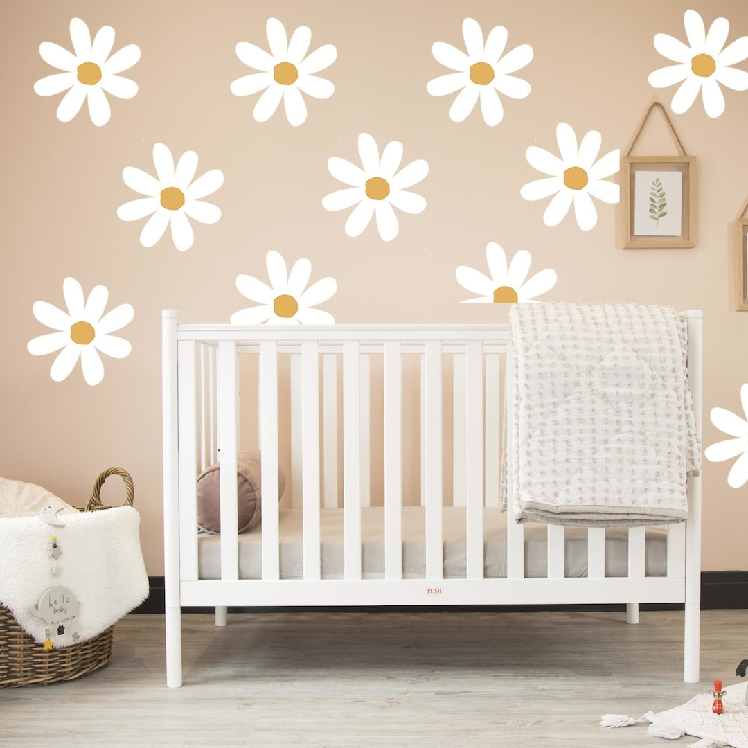Daisy Flower Wall Decals - Boho Nursery Decor, Reusable - Etsy