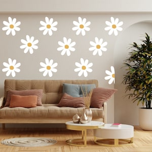Large Daisy Flower Wall Decal - Flower Wall Stickers - Boho Decor - Nursery Kids Room Wall Decor Peel And Stick Wall Stickers