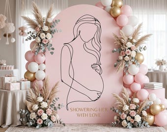 Pregnant Woman Wall Decal, Maternity Silhouette Vinyl Sticker, Baby Shower Backdrop Decor, Gender Reveal Mom to Be Wall Art