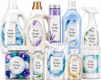 Custom Laundry Detergent Labels, Waterproof Vinyl Labels, Laundry Soap Bottle Stickers, Fabric Softener Labels, Cleaning Product Labels