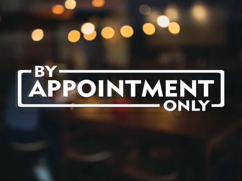 By Appointment Only Vinyl Decal Sticker, Salon Window Decal, Storefront Decal, Business Door Decal, Small Business