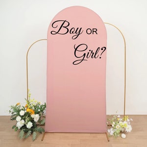 Gender Reveal Decal - Gender Reveal Backdrop - Boy or Girl Wall Decal for Balloon Arch - Personalized Gender Reveal Sticker - Baby Shower