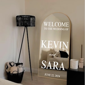 Welcome to Our Wedding Entry Sign Mirror Decal -Mr & Mrs Custom Vinyl Decal Sticker for Mirrors, Wedding Decor, Custom Welcome Wedding Signs