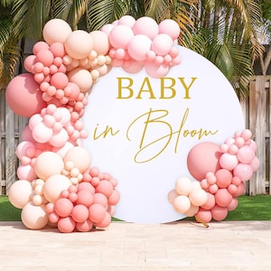 Baby Shower Decorations Baby in Bloom Decal for Balloon Arch, Gender Reveal Party Decorations, Gender Reveal Baby Shower Backdrop Ideas
