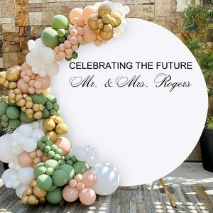 Celebrating the Future Mr and Mrs Decal for Sign Making Balloon Arch Vinyl Decal for Engagement Party Decor Wedding Decals Custom Wedding