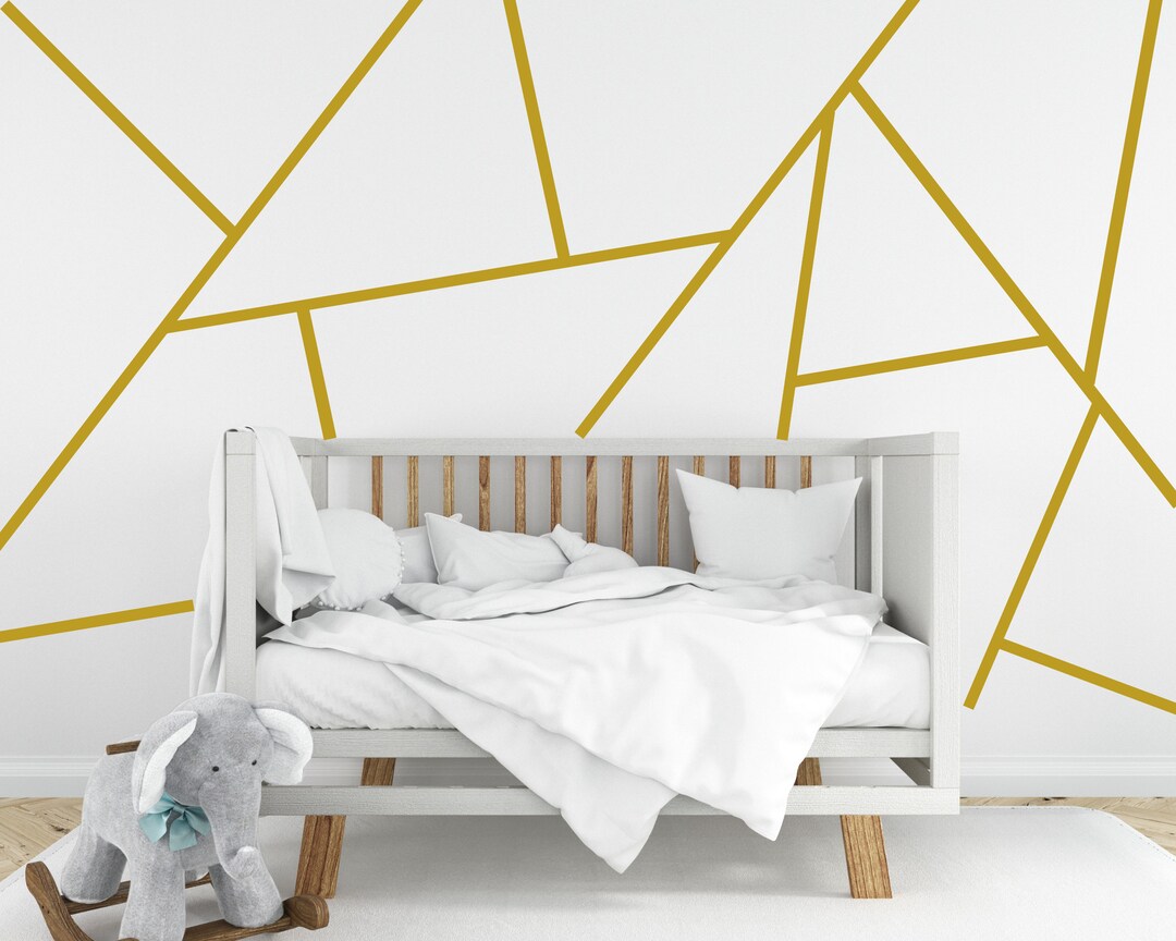 Geometric Wall Decal, Geometric Line, Wall Sticker, Peel and Stick ...