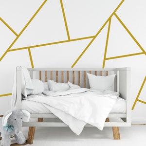 Geometric wall decal, Geometric Line, Wall Sticker, Peel and Stick lines, cottage core, room decor, indie room decor, home decore, wall art