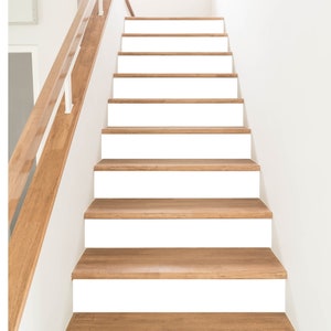 Peel and Stick Stair Risers Stickers, Self Adhesive Vinyl Stair Stickers Decals, Staircase Murals Decor for Steps - 39.37&quot;x7.09&quot; White
