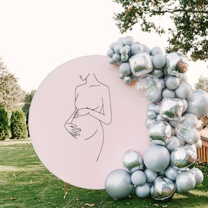 Naklejka na ciężarną matkę na Baby Shower Sign Making Balloon Arch Background Vinyl Decal na Baby Shower Modern Decal Baby Shower Decor