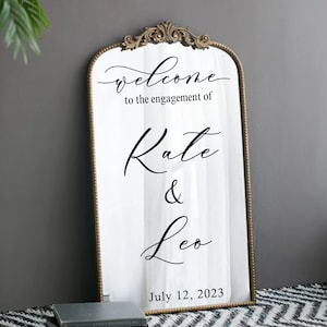 Custom Welcome Engagement Mirror Decal - Soon to Be Mr & Mrs Custom Mirror Lettering Decal Sticker, Personalized Marriage Wedding Decoration