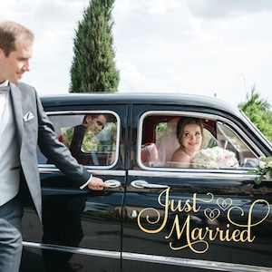 Just Married Car Decal, Just Married Car Sticker, Wedding Decal For Car, Car Decorations For Wedding, Removable Car Sticker