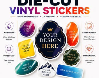 Custom Vinyl Stickers Die Cut Waterproof Decals Custom Logo Sticker Labels