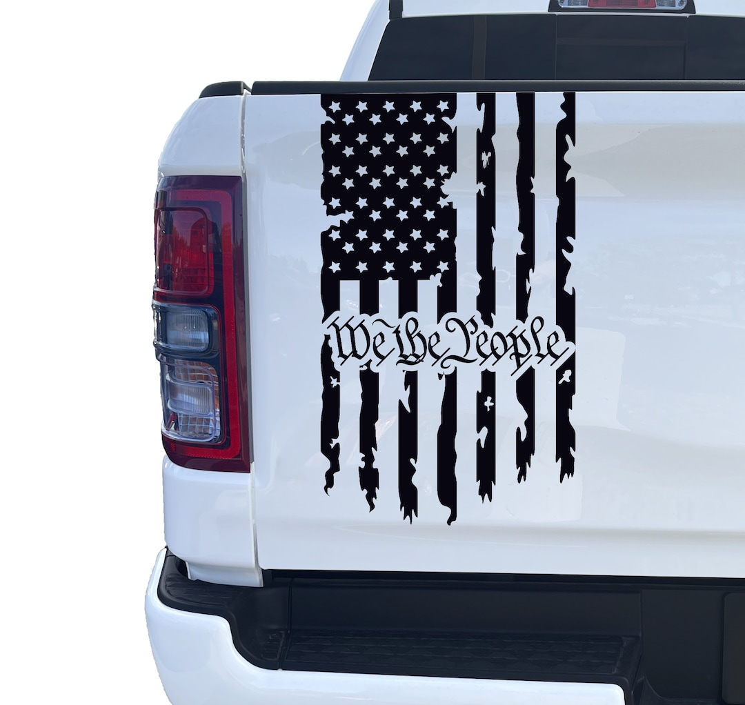 We the People Distressed American USA US Flag Truck Tailgate - Etsy