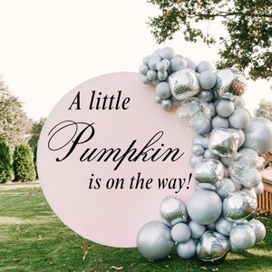 Baby Shower Party Decal Sign - A Little Pumpkin is on the Way Arch Sticker, Gender Reveal Baby Shower Decor Sign Fall Baby Shower Decoration